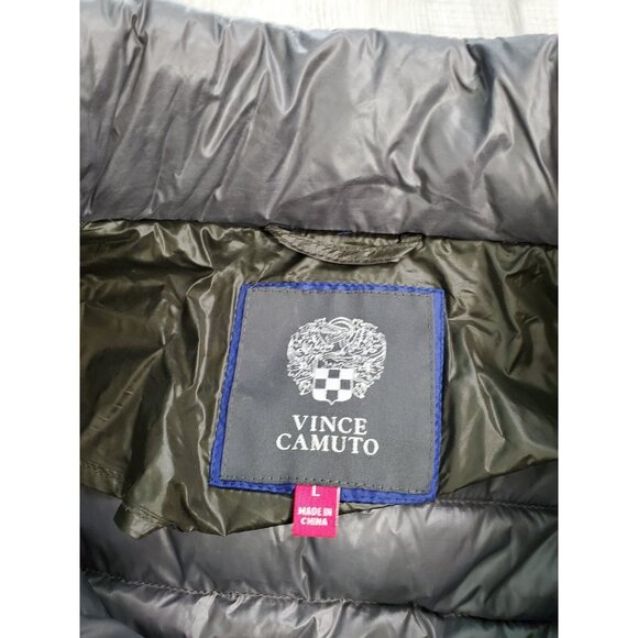 Vince Camuto Duck Down/Nylon Olive Green Puffer Jacket Hoodie Women's True Sz 10 - Picture 5 of 11